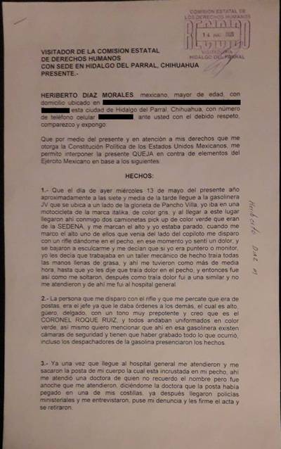 Motociclista Interpone Denuncia Por Agresion De Militares Noticias Locales Policiacas Sobre Mexico Y El Mundo El Sol De Parral Chihuahua